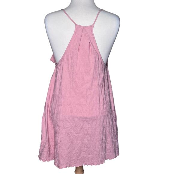 Free People FP Beach Dusty Pink Boho Racerback Mini Dress Coastal Coverup Small - Picture 6 of 11